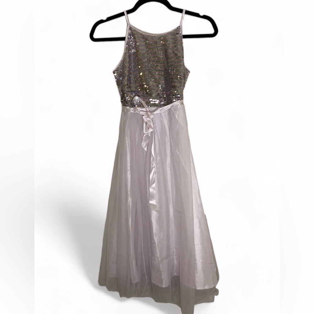 Pink & Violet Sequin Long Dress Size 10